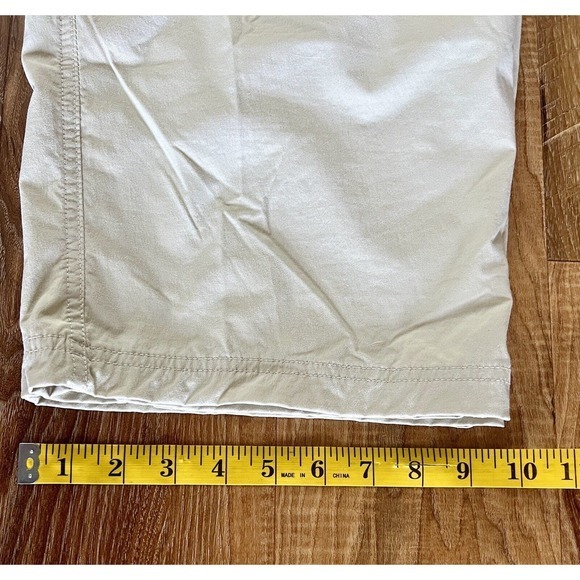 LL‎ Bean  Size 14 Adjustable Waist Khaki Wide Leg Ankle Pants With Pockets EUC - Picture 5 of 12